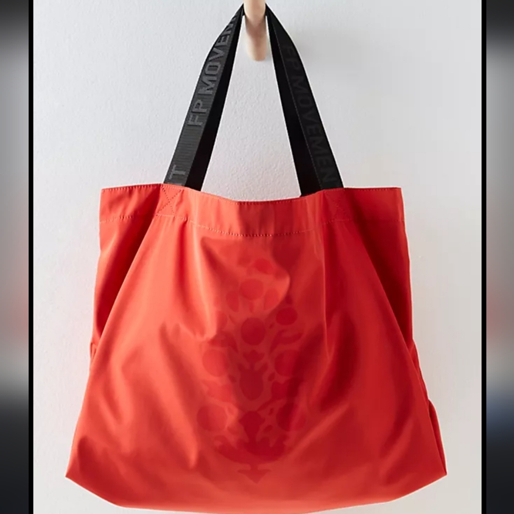 FP Movement by Free People Red Tote Bag with Black Logo Straps